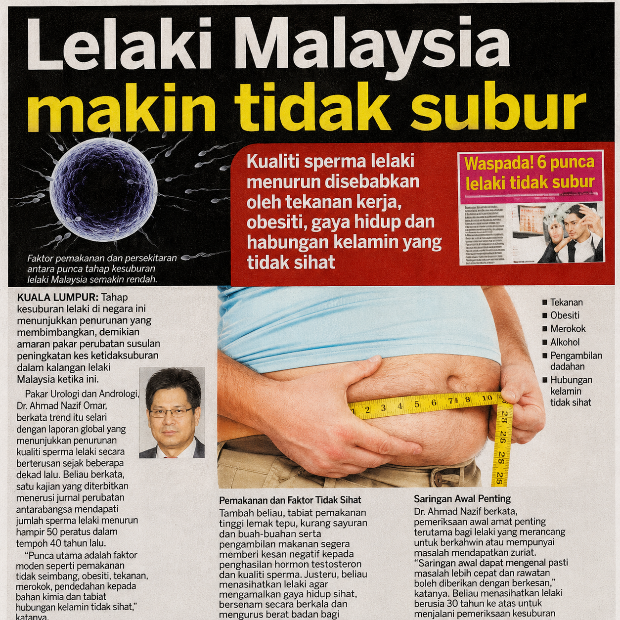 Lelaki Malaysia Makin Tidak Subur